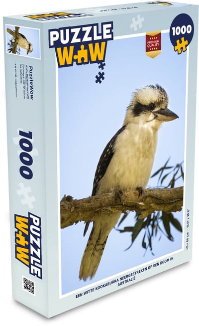 Puzzel Een witte kookaburra neergestreken op een boom in Australië - Legpuzzel - Puzzel 1000 stukjes volwassenen