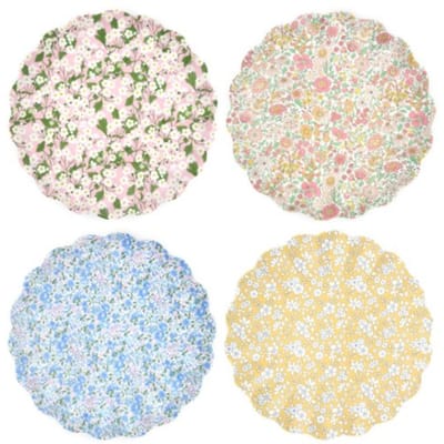 Meri meri x liberty pasen set van herbruikbare borden