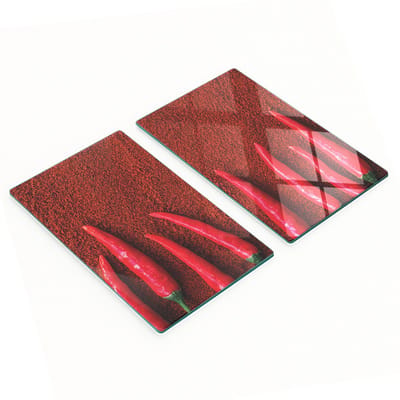 Decoratieve snijplanken van gehard glas voor chilipepers, 2x30x52 cm