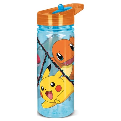 Pokémon Tritan Drinkfles Power Group - 580 ml – Vaatwasserbestendig & BPA-vrij - Drinkfles voor kinderen – Transparant blauw/Oranje