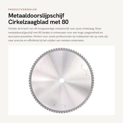 Dailygoods- Metaaldoorslijpschijf 80 Tanden - Cirkelzaagblad 355x2,6x25,4 mm - Snelstaal - Hoge Hardheid - Duurzaam - Hoge Efficiëntie