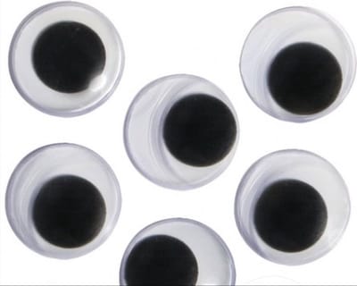 *** Wiebel ogen 10 stuks Knutselen - Creëer grappige gezichten met 10x Zelfklevende wiebel oogjes Traktatie - 20 mm - van Heble® ***