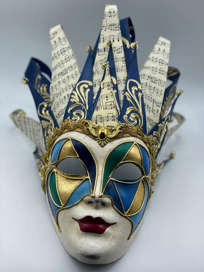 Vrouwelijk Joker masker blauw - als gedragen door dj Boris Brejcha - Female blue joker mask -