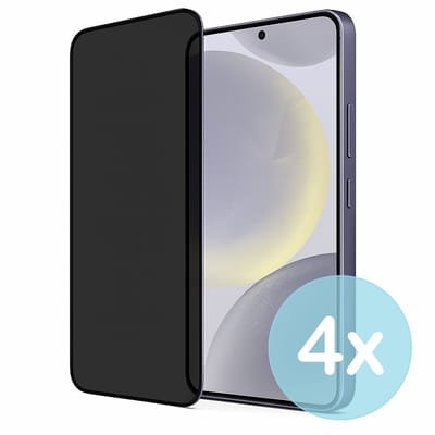 Privacy Screenprotector Geschikt voor Samsung Galaxy S24 Plus – Anti-Gluren – Krasbestendig Gehard Glas 9H – Volledige Dekking – 4-Pack – FuturiQ