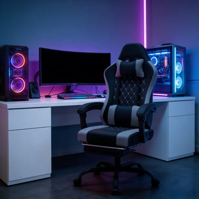 HAUSS SPOLE Draaibare Ergonomische Bureaustoel Met Massage Lendensteun En Verstelbare Rug Voor Werk En Gaming Zwart Grijs
