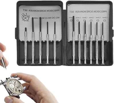 Precisie Schroevendraaierset - Mini Gereedschap - Elektronica Reparatie - 11 Delig - 18.5 cm Lengte - Grijs