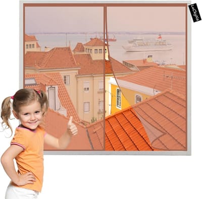Magnetisch Hor Horren Raam Universeel Verduisterend 280x290cm Bruin
