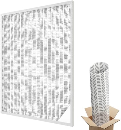 Wallfluent Glas in Lood Raamfolie - Minimalistische lijnen Raamfolie Glas in Lood - 100x146 cm - Wit Zelfklevende Raamfolie Glas in Lood - Melkglas Folie met Glas in Lood Effect - Voor de woonkamer, voor het kantoor, voor de hal