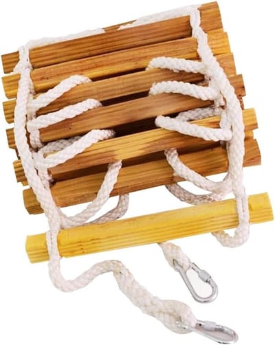 Veiligheidsladder - Noodladder Ontsnapping - Veilige Evacuatie - Stabiel Hout Ontwerp - 30 Meter - Natuurlijk