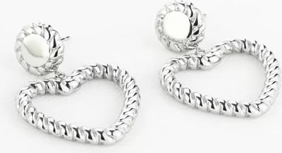 Oorbellen met open hart - Yehwang - Zilveren oorbellen - Stainless Steel (verkleurt niet!) - Zilver - Oorbellen dames - Waterproof - 3,50 x 2,40 cm - Kerst sieraden - Kerst Cadeau - Sinterklaas cadeau - Moederdag - Valentijn - Oorhangers - Earrings