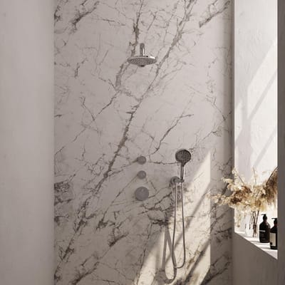 Brauer Chrome Edition Thermostatische Regendoucheset Inbouw - Hoofddouche 20 cm - Rechte Wandarm - Handdouche 3 Standen - Doucheslang - Wandaansluitbocht - Chroom