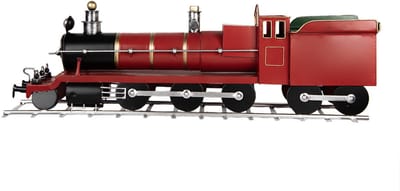 Clayre & Eef Decoratie Beeld Trein 86x18x27 cm Rood Metaal