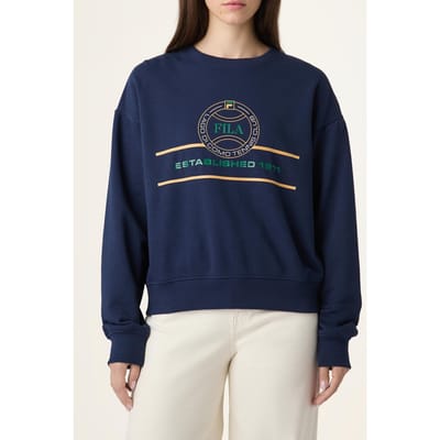FILA Parella Relaxed Graphic Crewneck Sweatshirt Black Iris Größe: XS | Pullover Outlet | Damen | Schwarz