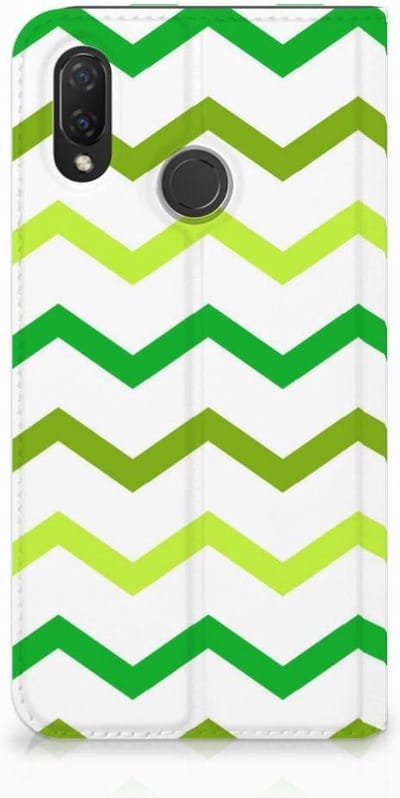 Huawei P Smart Plus Hoesje met Magneet Zigzag Groen