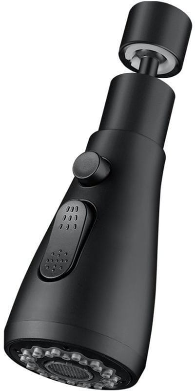 Keukenkraanverlenger - Kraansproeier - Waterbesparend - 360 Graden Draaibaar - Met Spuitkop - Koper - 10×5 cm - Geschikt voor keukenkranen, wasbakken, afwassen, schoonmaken, dagelijks gebruik en thuisgebruik - Zwart