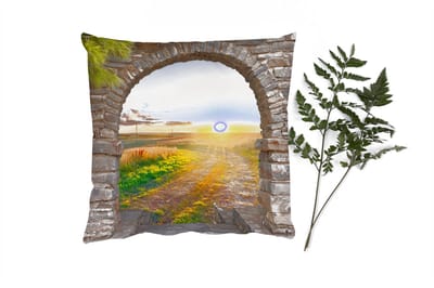 Sierkussens - Kussentjes Woonkamer - 40x40 cm - Platteland - Zon - Doorkijk - Landschap