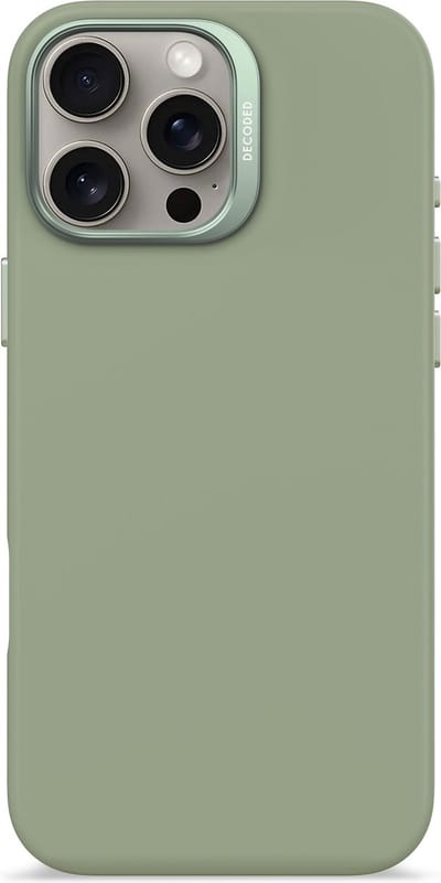 DECODED Siliconen Hoesje voor iPhone 16 Pro Max - Premium Soft-Touch Materiaal - Antibacteriële Coating - Geschikt voor MagSafe - Jade Groen