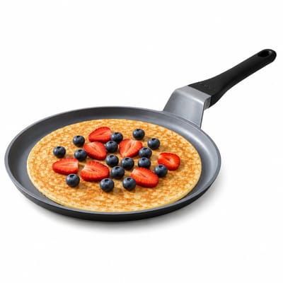Swiss Haus® BCP26B Pannenkoekenpan Inductie - Ø 26 cm - PFAS Vrij - Pannenkoekpan Met Sapphire™ Antiaanbaklaag - Pancake Pan Voor Alle Warmtebronnen - Crêpepan - Zwart