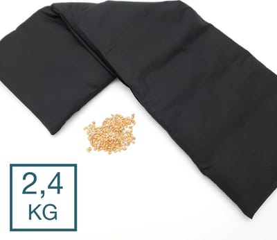 Verzwaringskussen Met Pit! - 2 binnenzakken - 2,4 kg - Koud èn warm - Compartimenten - Fijne diepe druk - Zwart