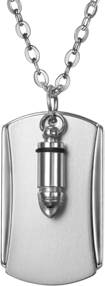 Halsketting met identificatiepennen, gepersonaliseerd militair merk, kruis, leger, dubbel hondentag, gegraveerde tekst, verstelbare ketting, uniseks cadeau voor dames en heren, Roestvrij staal