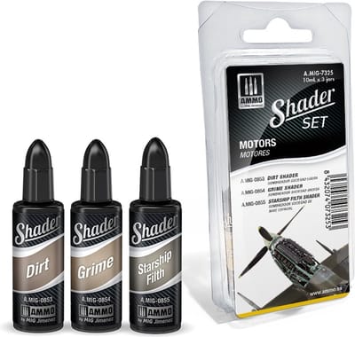 AMMO by Mig Jimenez Hobbyverf - MIG 7325 Shader Set - Motors Verf set - 3x 10 ml