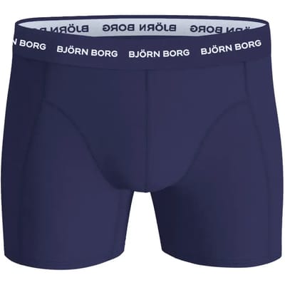 Björn Borg Cotton Stretch boxers - heren boxers normale lengte (3-pack) - grijs - print - donkerblauw