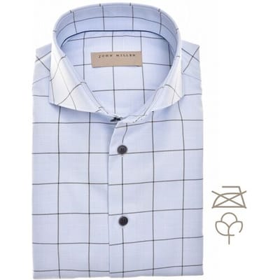 John Miller Overhemd Non-Iron Supreme Check Licht Blauw / male