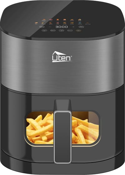 Uten Airfryer XXL 200E - Dual Blaze Technologie - Hetelucht friteuse - 5.5 liter - 14 programma's - 40ºC tot 200ºC - PFAS vrij - 2000W - Grijs