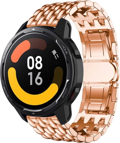 Strap-it Stalen draak bandje - geschikt voor Xiaomi Watch S1 (Active/Pro) / Watch 2 Pro / Watch S3 / Mi Watch / Amazfit Balance / Bip 5 - rosé goud