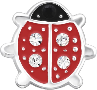 MAXTE 925 Zilveren Lieveheersbeestje Oorknopjes - Kinder Oorbellen met Kristal - Sterling Zilver - 8 x 7,5 mm