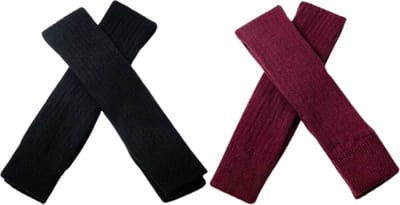 Nivard Beenwarmers - Dames - Overknee - Ballet - Wol - Kniekousen - Leg Warmers - Warm - Zwart + Rood