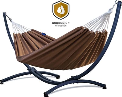 Hangmat met Standaard 2-Persoons PREMIUM– Stevig – Weerbestendig – Hangmatset – 5 Jaar Garantie – Draagkracht 220 kg – Grande Roma