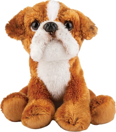 Suki Gifts Boxer hond knuffel - 13 cm - pluche - speelgoed - knuffeldier - hondenknuffel - huisdieren