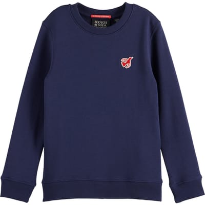 Scotch & Soda Boys Core - The Free Spirit Peace Bird Sweatshirt Navy Talla: 8 | Chalecos Outlet | Unisex | Azul