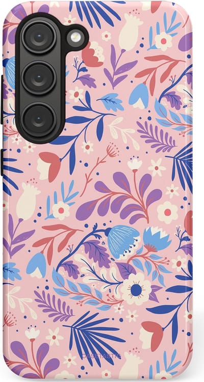 Casetastic Hoesje Geschikt voor Samsung S23 - Stijlvolle Beschermende Duo-layer Case - Bloeispel