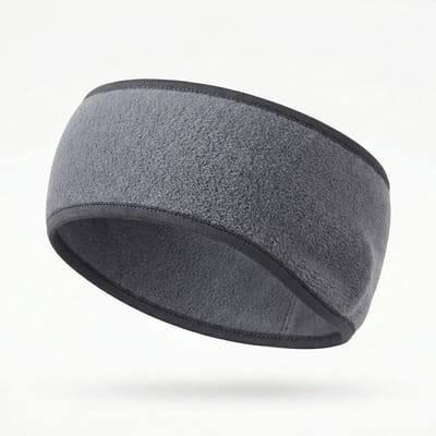 Grijze oorwarmer hoofdband voor dames en heren – warme winter hoofdband met oorbedekking – unisex sport oorband voor hardlopen en fietsen