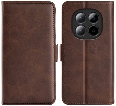 MobyDefend Hoesje - Geschikt voor Xiaomi Redmi Note 15 Pro Plus - Luxe Wallet Book Case (Sluiting Zijkant) - Bruin