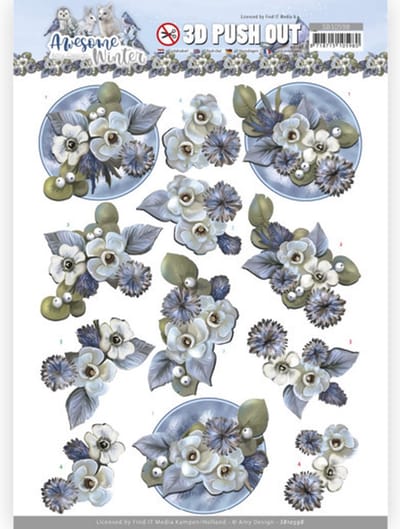 3D Push Out - Amy Design - Awesome Winter - Winter Flowers