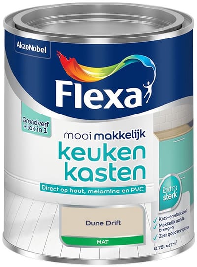 Flexa - Mooi Makkelijk Keukenkasten Mat - Dune Drift - Mengverf - 750 Ml