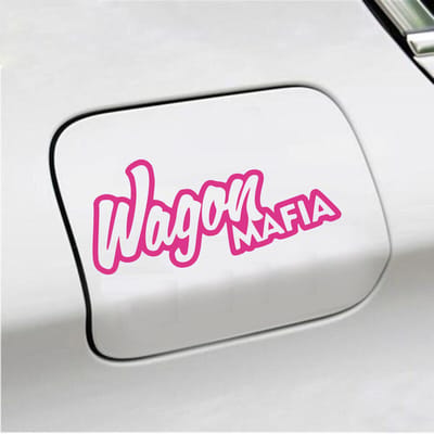 Bumpersticker - Wagon Maffia - 8,6 X 19 - Roze