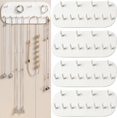 Sieraden Houder met 48 Gaten voor Kettingen, Oorbellen en Armbanden - Muurmontage Sieraden Organizer - Wit Kleur