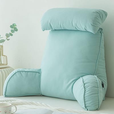 Leeskussen met armleuningen - Rugsteun bedkussen - Comfortabel ontspannen - Afneembare kussensloop - 75x40x50 cm - Limoengroen