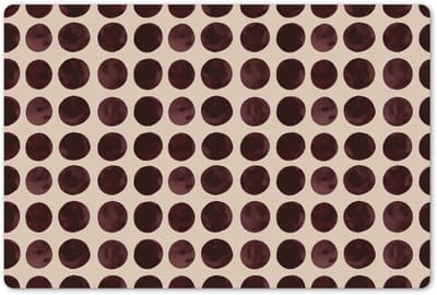 Placemats 45x30 cm - Placemat kunststof - 1 stuk - Stippen - Patroon - Bruin - Borden onderleggers - Decoratie voor op tafel - Keuken tafeldecoratie accessoires - Vinyl onderlegger - Tafelversiering