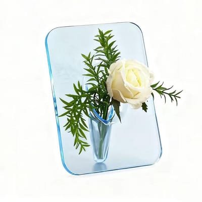 Vaas Transparant Kleine Decoratieve Vaas voor Thuis, Feestelijke Versiering, Geschikt voor Interieurinrichting (Lichtblauw)