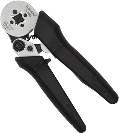 Haupa Krimptang HUPsquare10 Adereindhulzen 0,08-10mm² Vierkant - Vierkantpersing - Constante DIN-conforme krimpverbindingen - Ontgrendelbare veiligheidsblokkering - Ergonomisch gevormde kunststof handgrepen