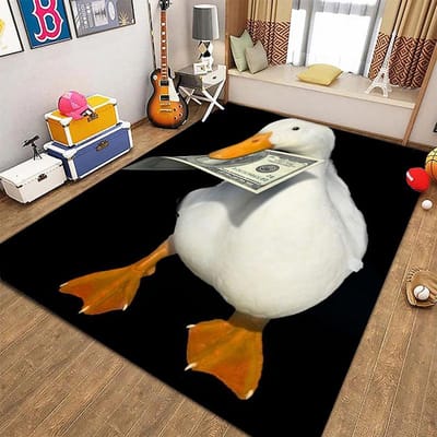 Pathetische Humor Eend HD Grote Oppervlakte Tapijten voor Huis Woonkamer Kinderkamer Sofa Deurmat Keuken Vloerkleden AntislipDecor 40x60cm (16x24in)