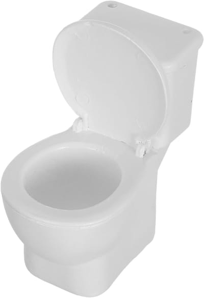 Commode Beeldje - Miniatuur Toilet Ornament - Tuindecoratie - Hars Materiaal - 9 x 8 x 5 cm - Wit