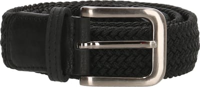 Zenino - Gevlochten Lederen Riem Weston - Zwart - 110cm