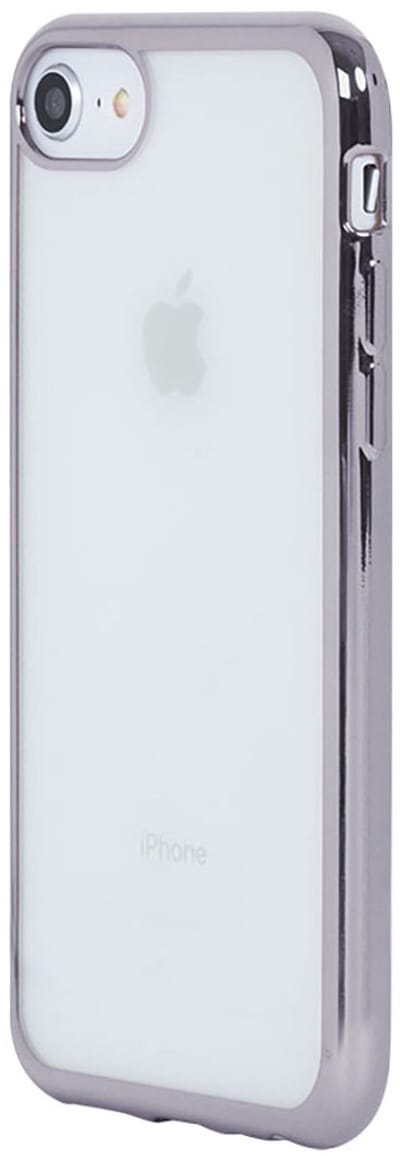 Bigben Connected, Hoesje geschikt voor iPhone SE / 8 / 7 / 6S / 6 - Dunne Cover met Metalen Rand, Zilver