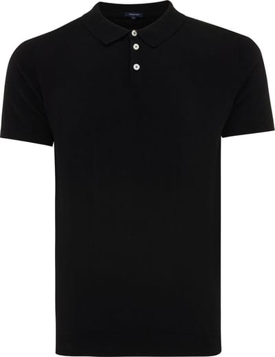 TRESANTI | TREVOR I Basic gebreide polo katoen cashmere | zwart | Size S